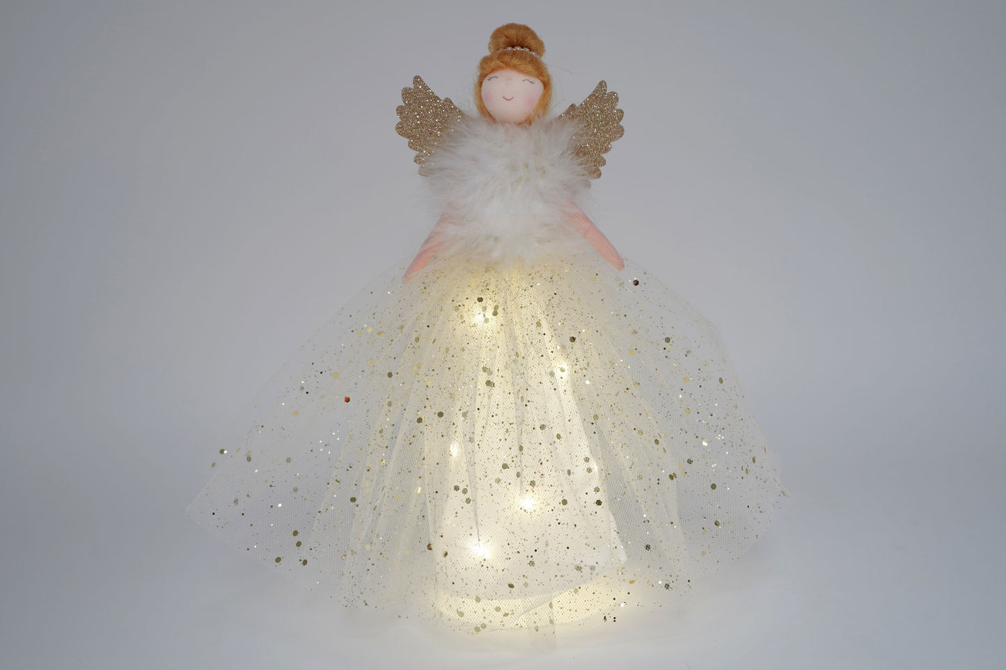 Gold Large Light Up Angel Christmas Tree Topper ⢠Includes Batteries ⢠Size: 28.5cm ⢠Gift For Home