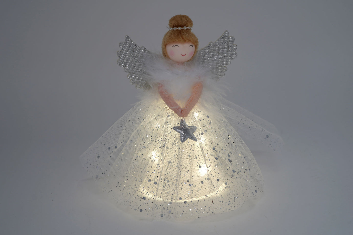 Small Light Up Silver Tree Topper