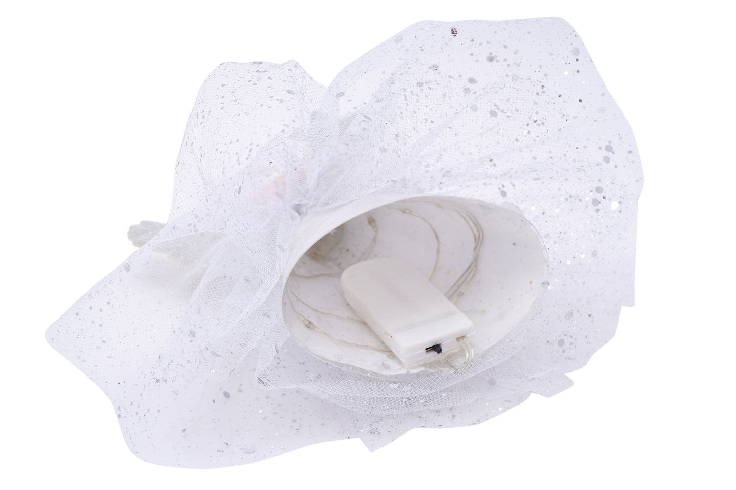 Silver Blonde Light Up Angel Christmas Tree Topper in + Includes Batteries | Size: 18cm