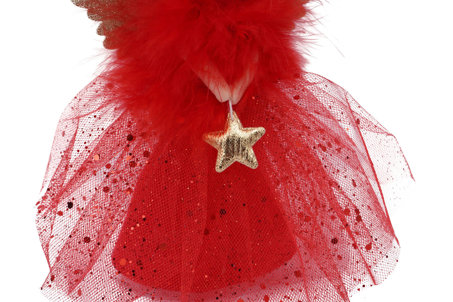 Red Light Up Angel Christmas Tree Topper ⢠Includes Batteries ⢠Size: 18cm ⢠Gift For Home