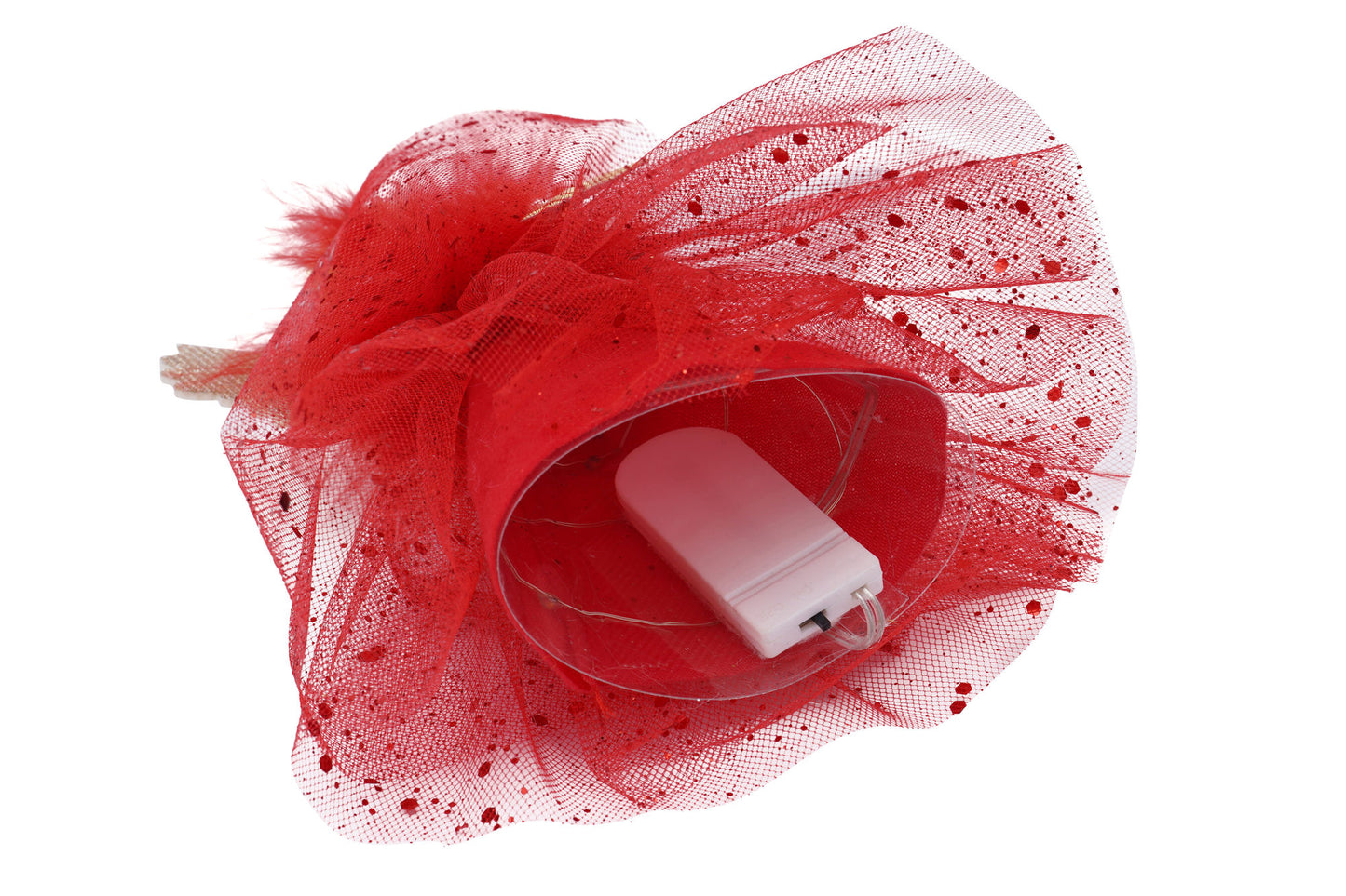 Red Light Up Angel Christmas Tree Topper ⢠Includes Batteries ⢠Size: 18cm ⢠Gift For Home