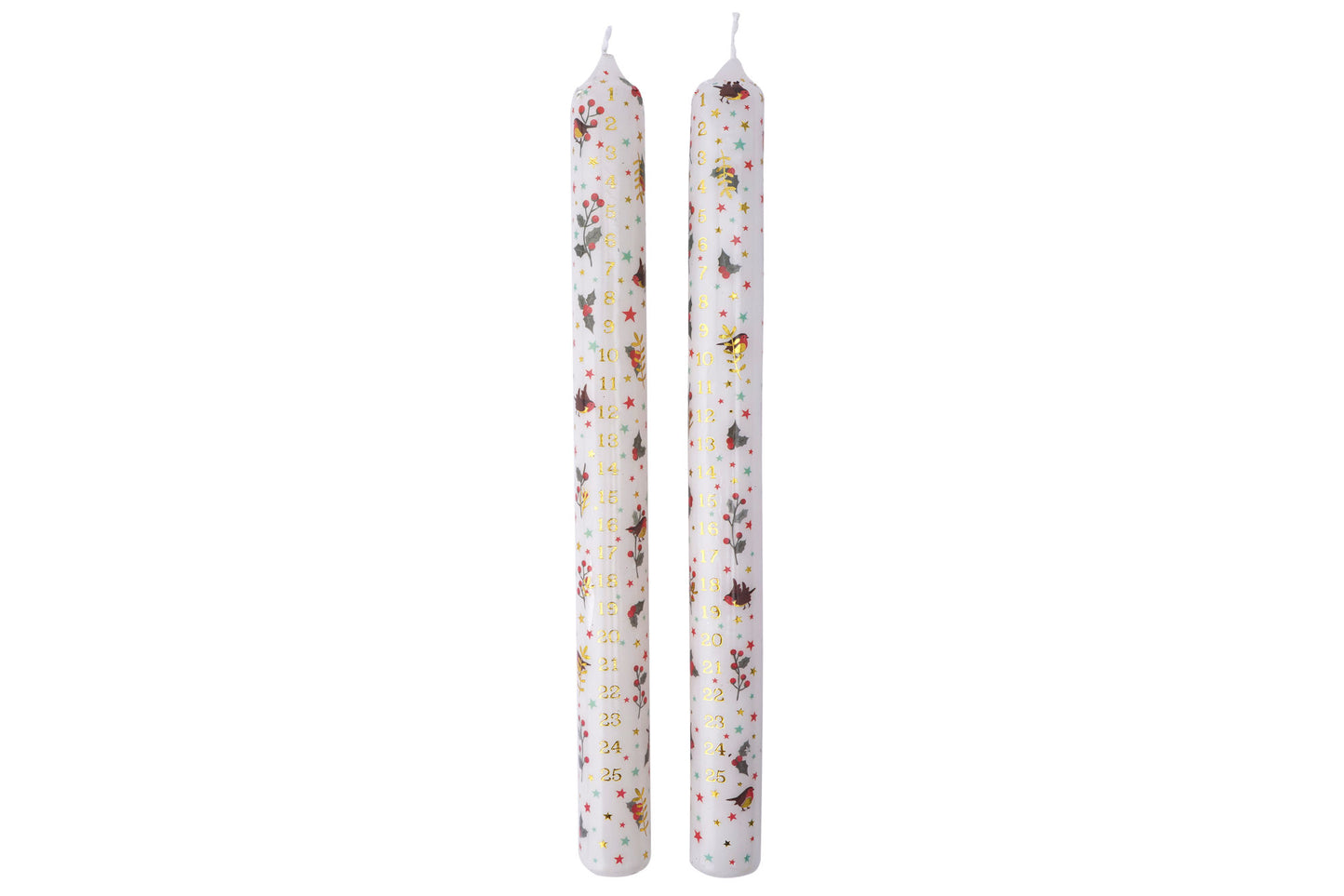 Christmas Deck The Halls Pack of 2 Advent Candles