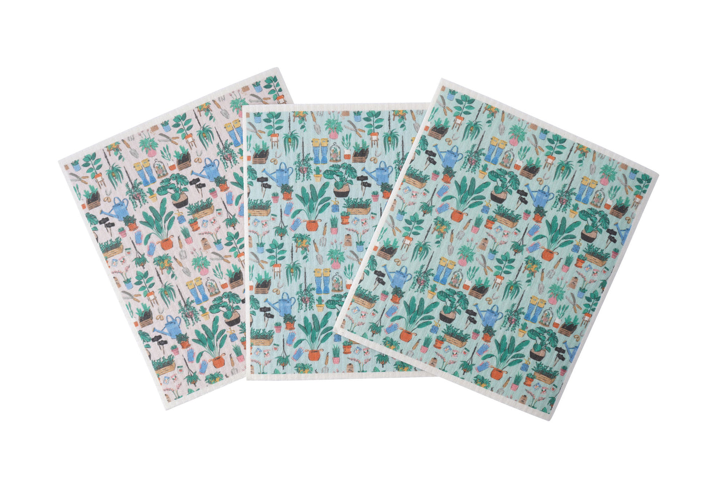 Pack Of 3 Reusable Garden Theme Cleaning Cloths