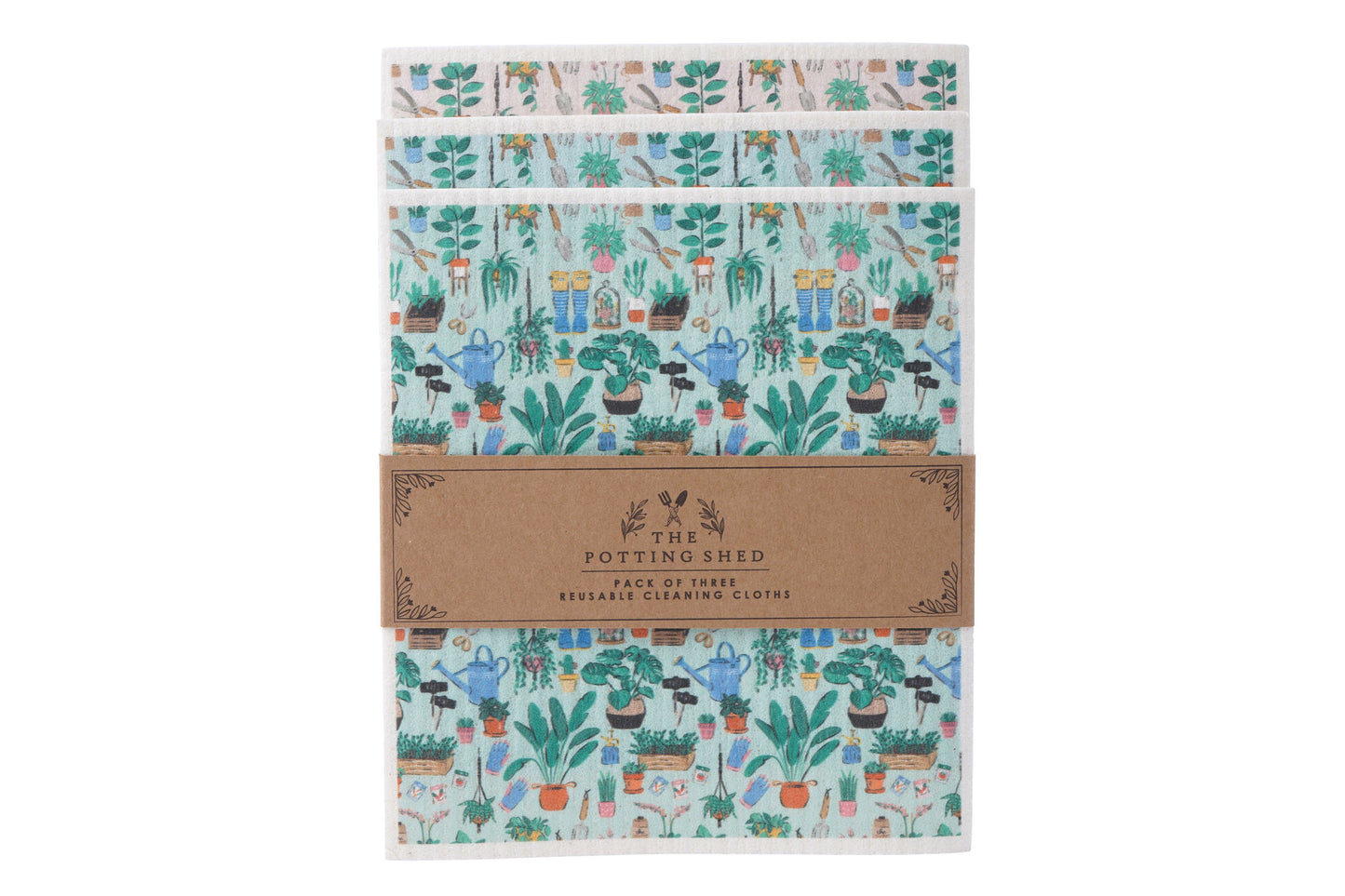 Pack Of 3 Reusable Garden Theme Cleaning Cloths