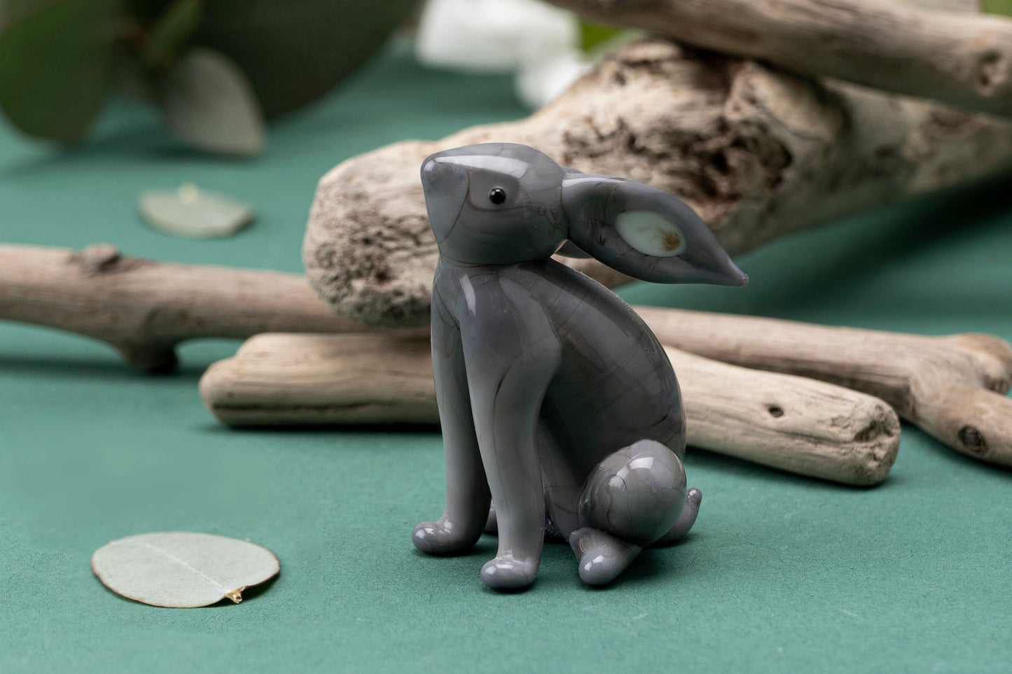 Grey Glass Stargazing Hare In Gift Box β’ Decoration β’ Ornament β’ Collectable β’ Gift For Home β’ Home Decor