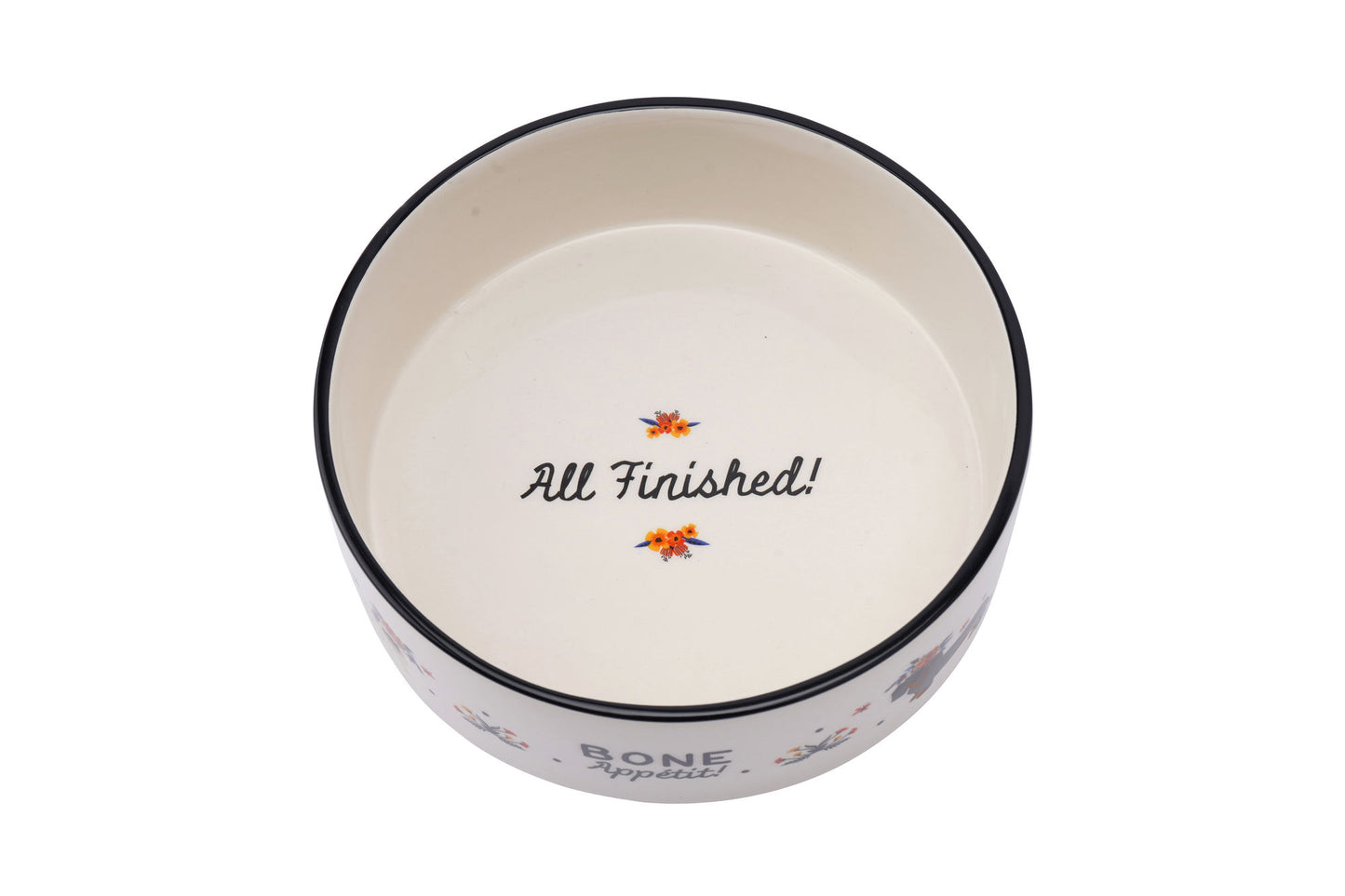 Round Shaped Dog Bowl in Gift Box • With Slogan 'Bone Appetit' • Food and Drink • Gift For Home and Pets