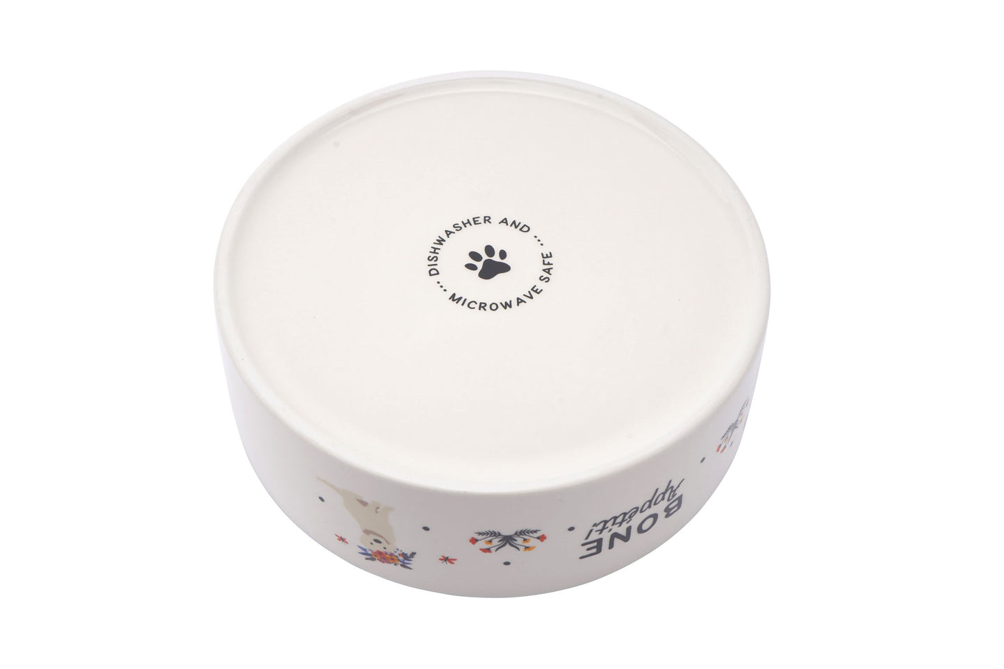 Round Shaped Dog Bowl in Gift Box • With Slogan 'Bone Appetit' • Food and Drink • Gift For Home and Pets