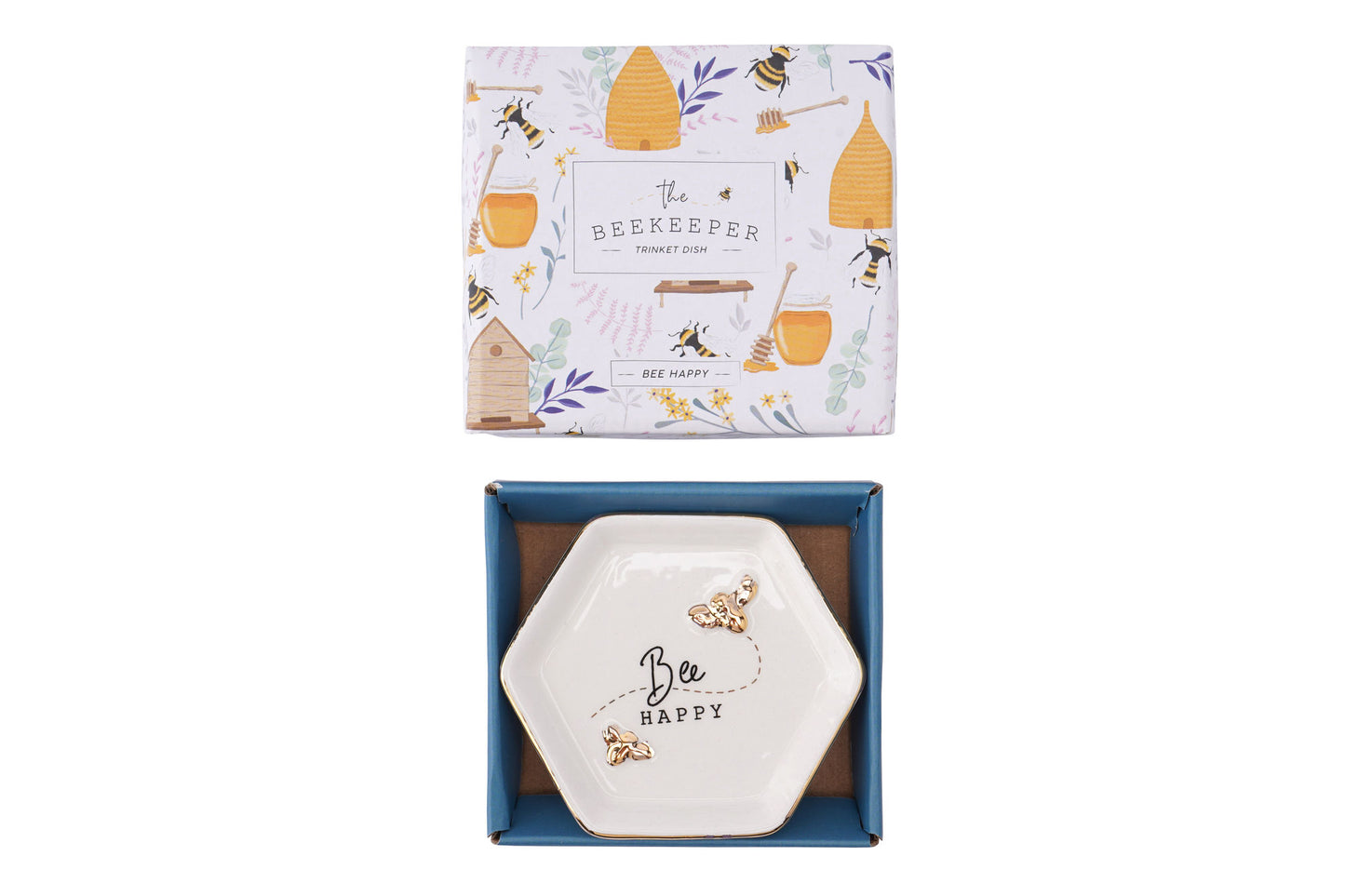 The Beekeeper 'Bee Happy' Ring Dish in Gift Box