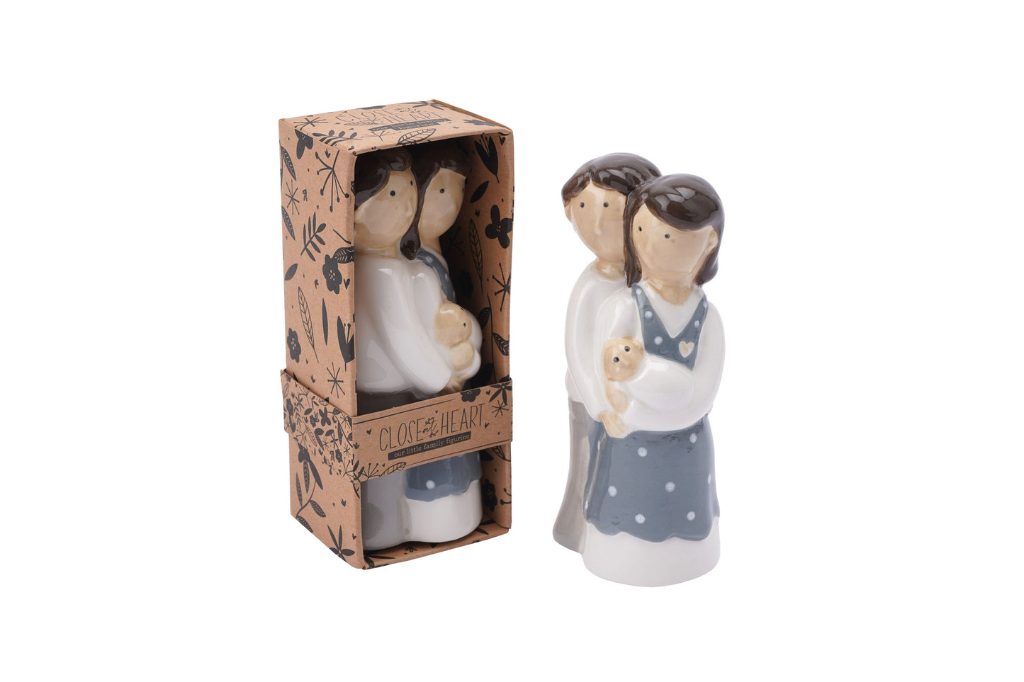 Our Little Family Figurine | New Baby Mum Dad | Ceramic Ornament | Gift Box | Gift For Family