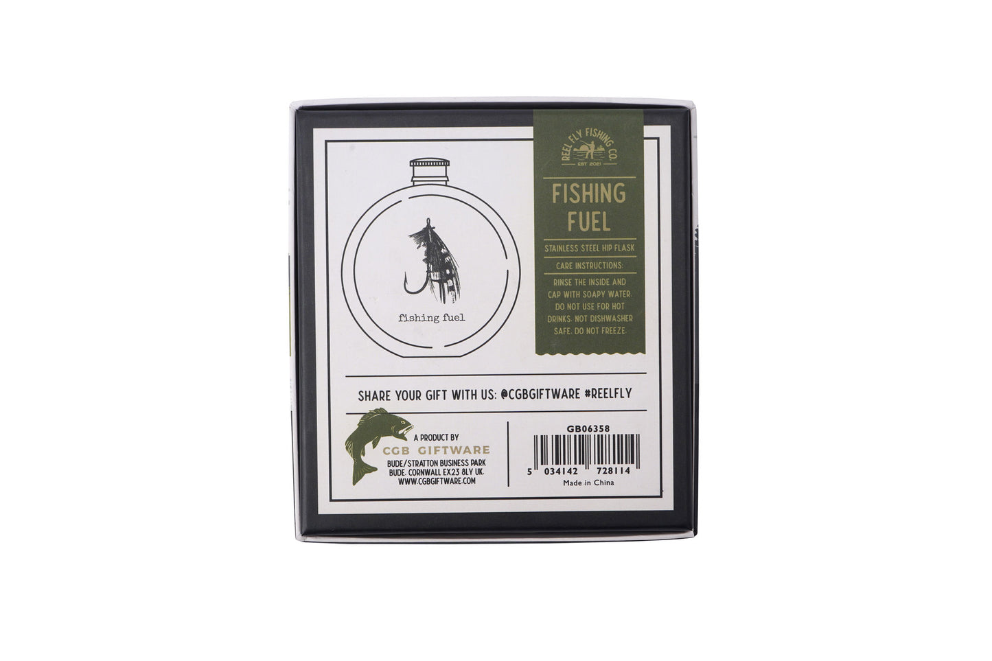 Stainless Steel Hip Flask | Fishing Fuel | Bar Accessory | Gift Boxed | Gift For Him