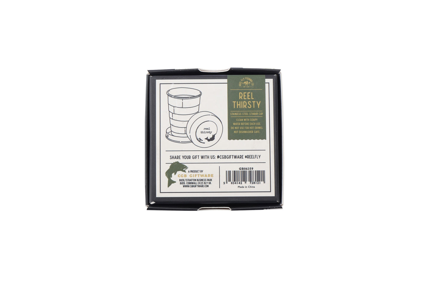 Stirrup Cup | Fishing | ‘Reel Thirsty’ Slogan | Men's | Gift For Him | Gift Box