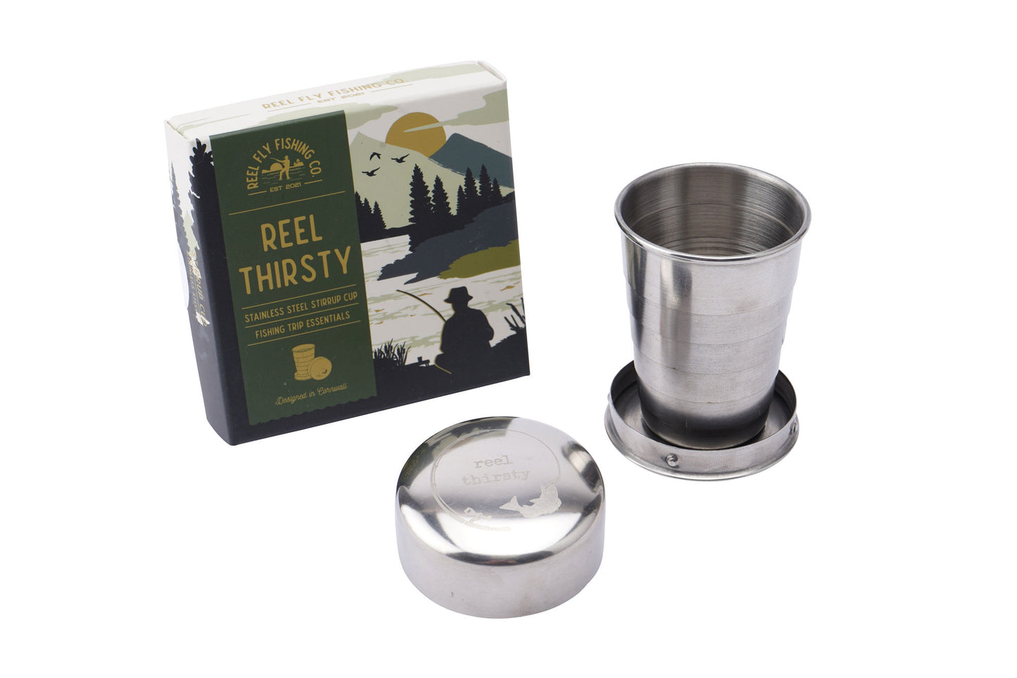 Stirrup Cup | Fishing | ‘Reel Thirsty’ Slogan | Men's | Gift For Him | Gift Box