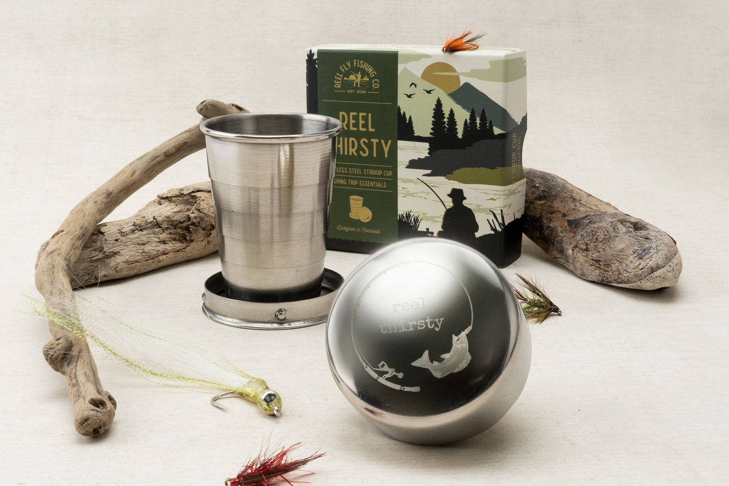 Stirrup Cup | Fishing | ‘Reel Thirsty’ Slogan | Men's | Gift For Him | Gift Box