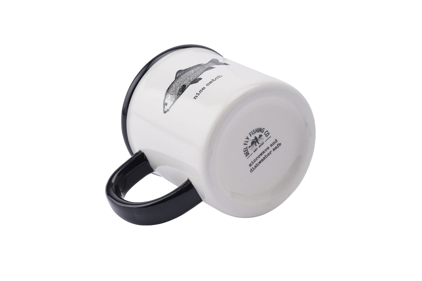 Fish Ceramic Mug • Reel Fly Fishing Company ‘Nice Catch’ • Men's • Gift Box • Mug Tea Coffee •| Kitchen Home Accessory • Gift For Him
