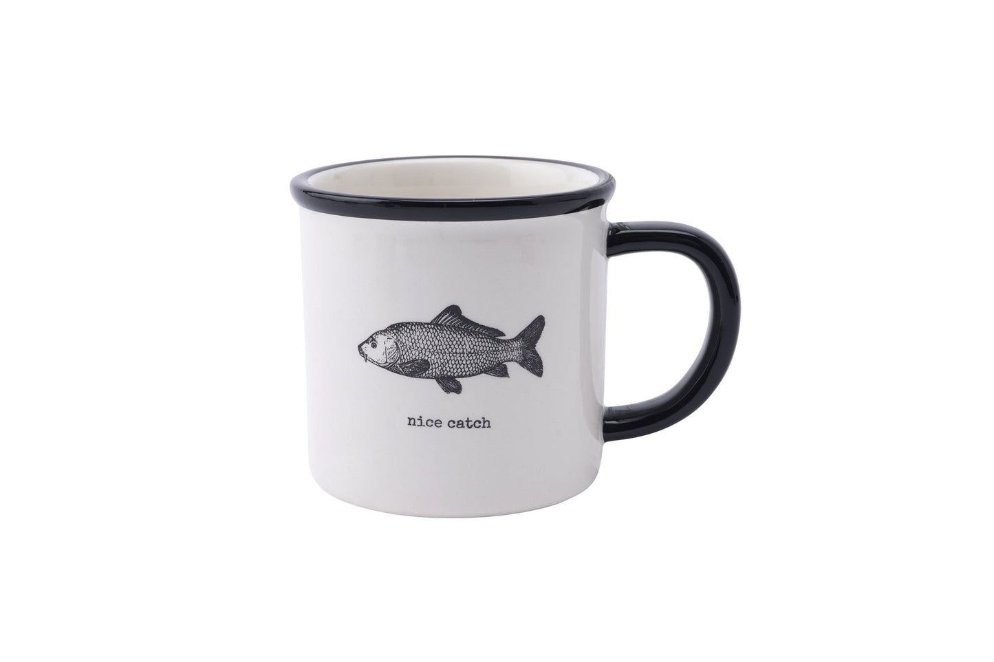 Fish Ceramic Mug • Reel Fly Fishing Company ‘Nice Catch’ • Men's • Gift Box • Mug Tea Coffee •| Kitchen Home Accessory • Gift For Him