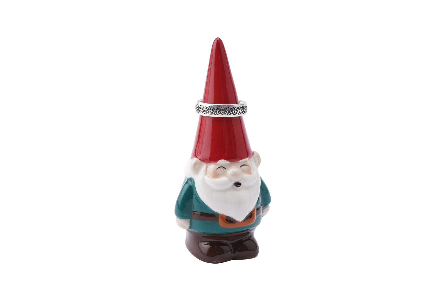 Ceramic Garden Gnome Ring Holder Decorative in Gift Box