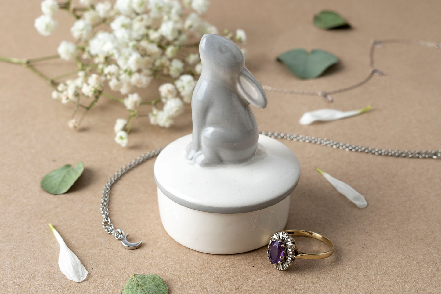 Send With Love Ceramic Stargazing Hare Trinket Pot