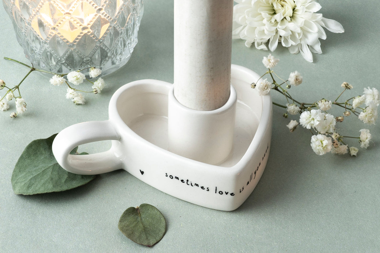 Heart Candlestick Holder | Gift Box | ‘Sometimes Love Is All You Need’ | Home Accessory | Gift For Her