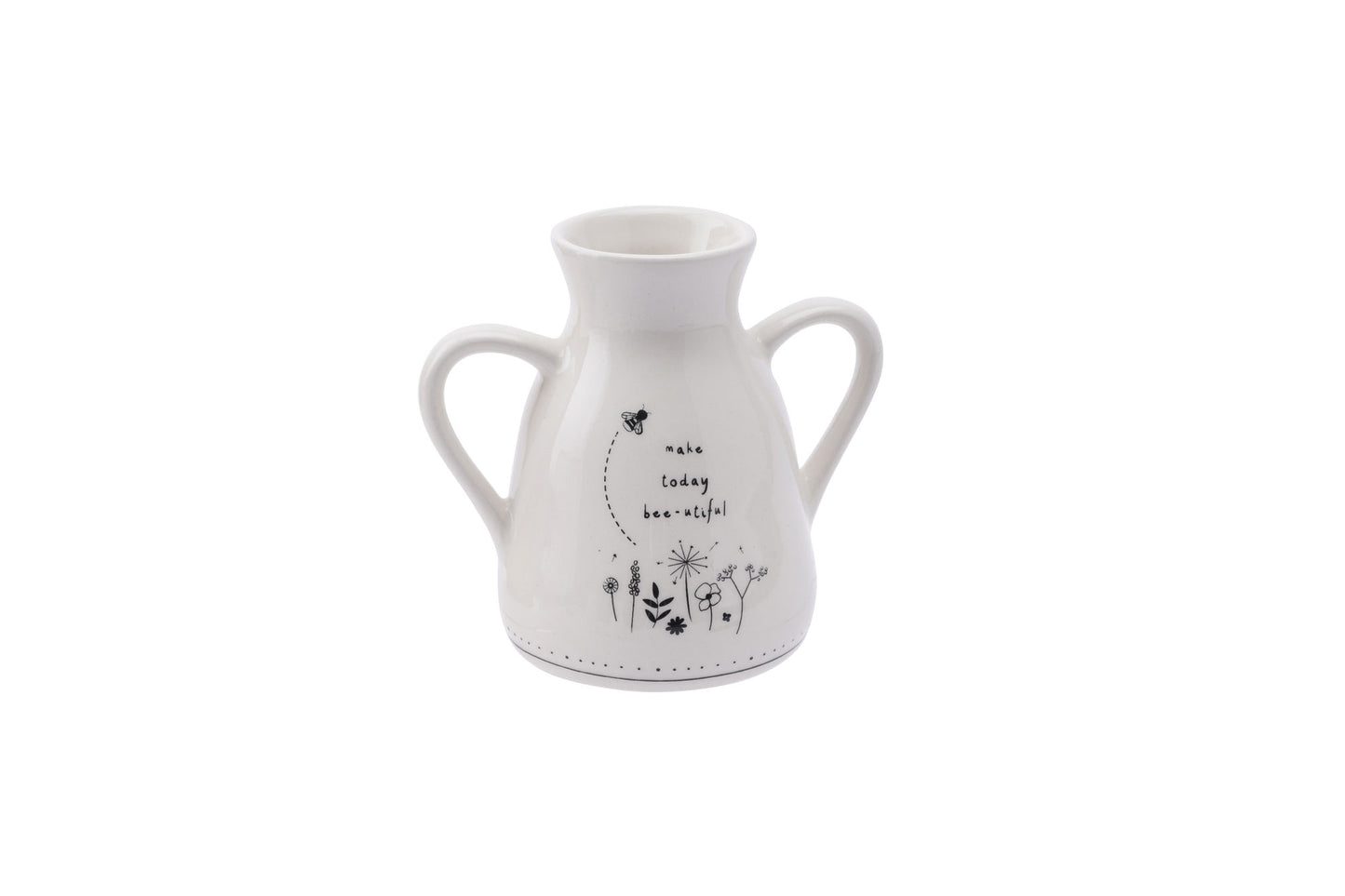 Twin Handle Ceramic Bud Vase | ‘Make Today Bee-utiful’ | Gift Box | Gift For Home