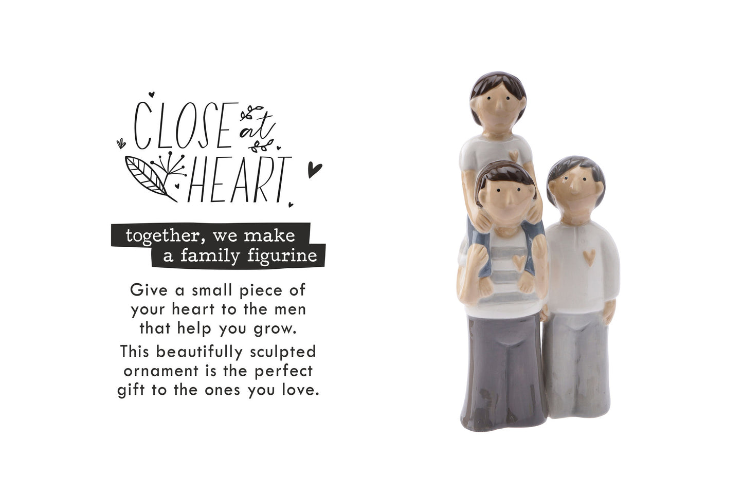 Male Family Figurine | Son Dad Grandad | Ceramic Ornament | Gift Box | Gift For Family