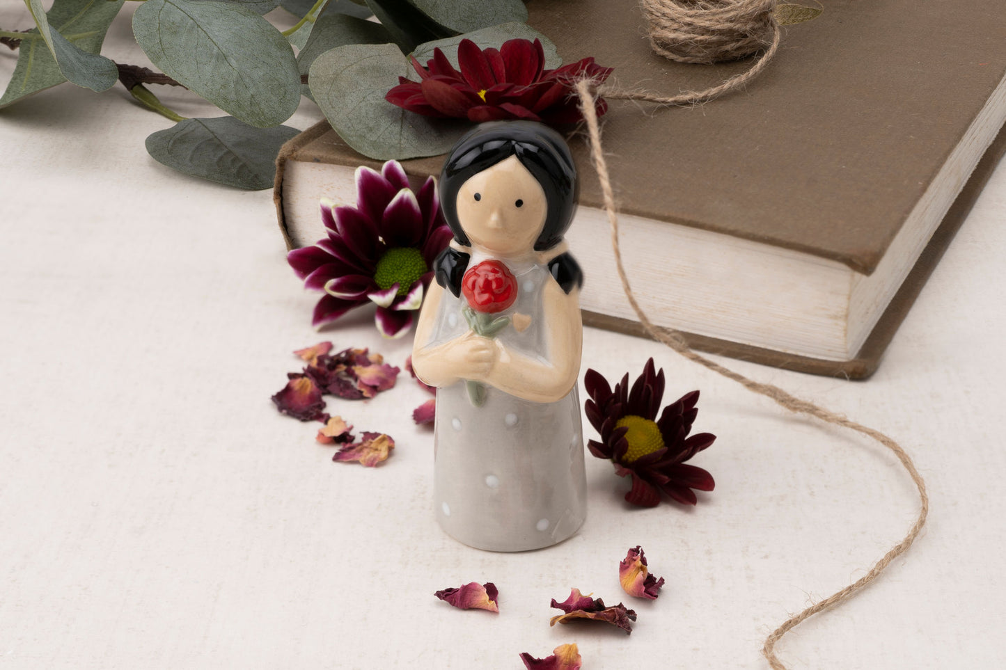 Sending You All My Love Flower Girl Figurine | Ceramic Ornament | Gift Box | Gift For Family & Friends