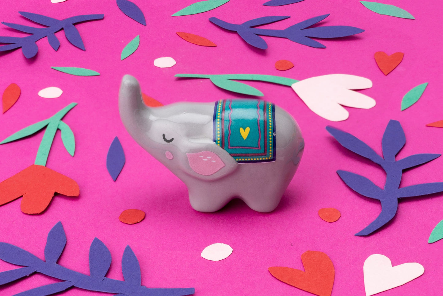 Ceramic Elephant Lucky Charm in Gift Box | Good Wishes | Gift For All