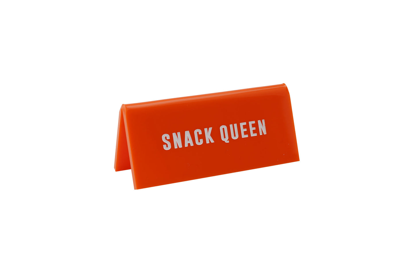 Orange Acrylic Desk Sign ‘Snack Queen'