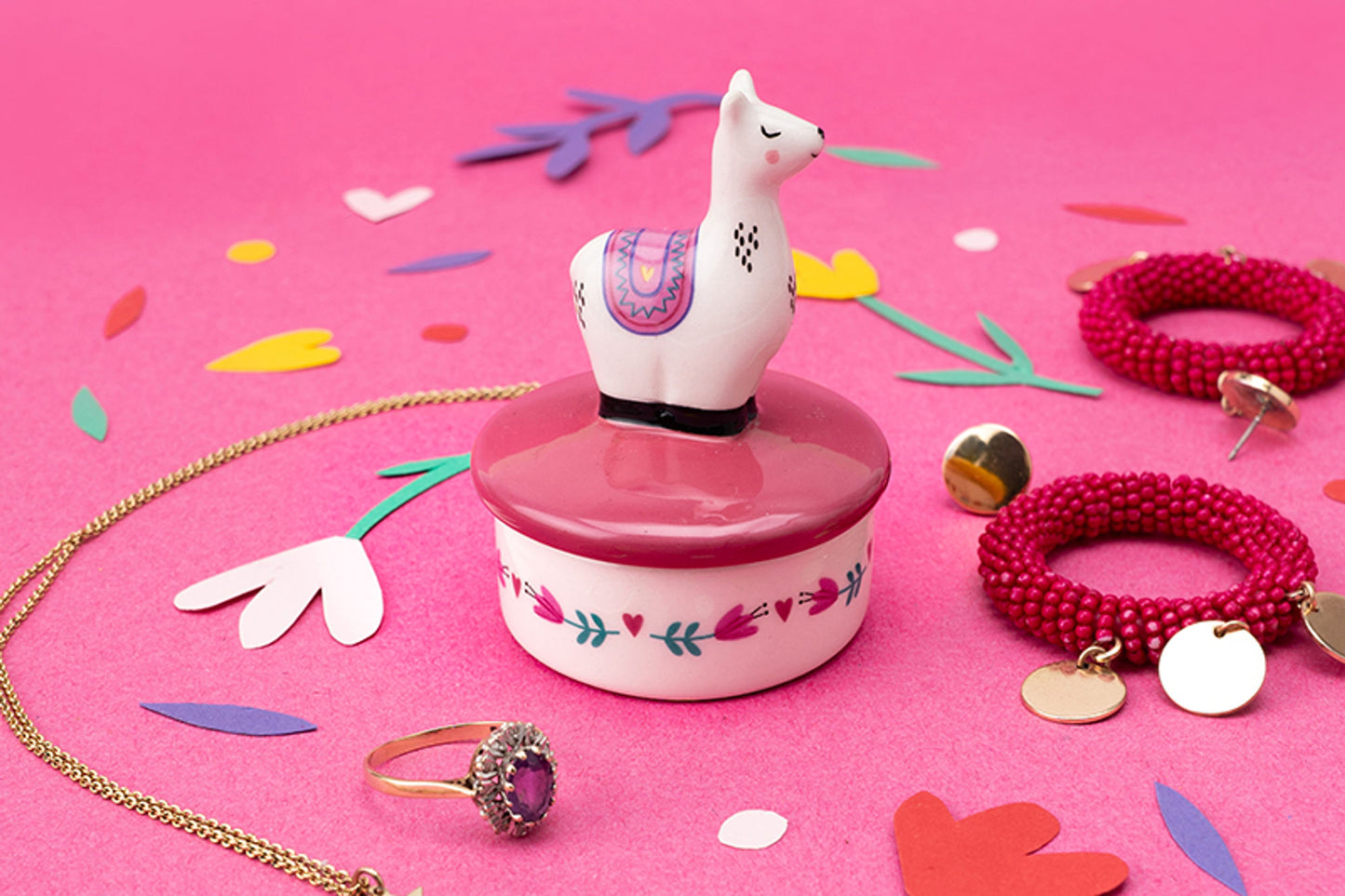 Llama Trinket Pot | Jewellery Box Earrings Rings | Gift Boxed | Gift For Her