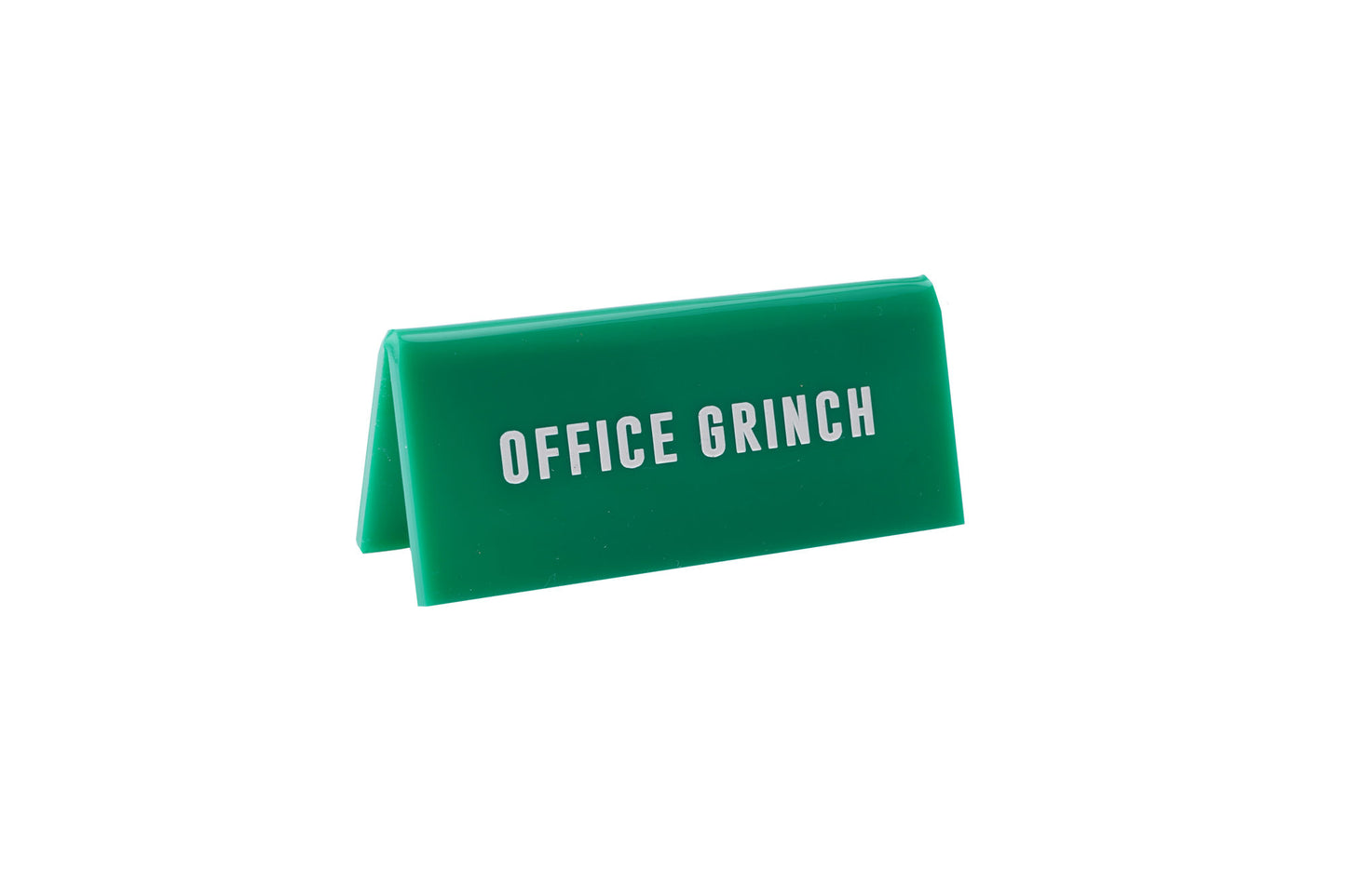 Acrylic 'Office Grinch' Desk Sign β’ Green β’ Gift For Office