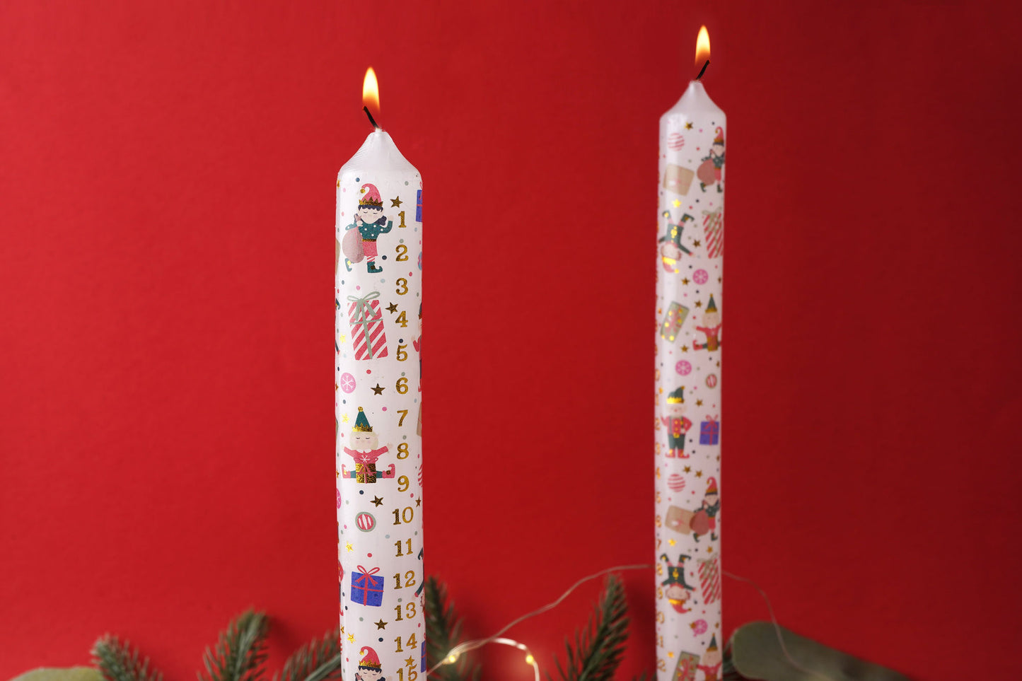 Christmas Santa's Workshop PK2 Advent Candles
