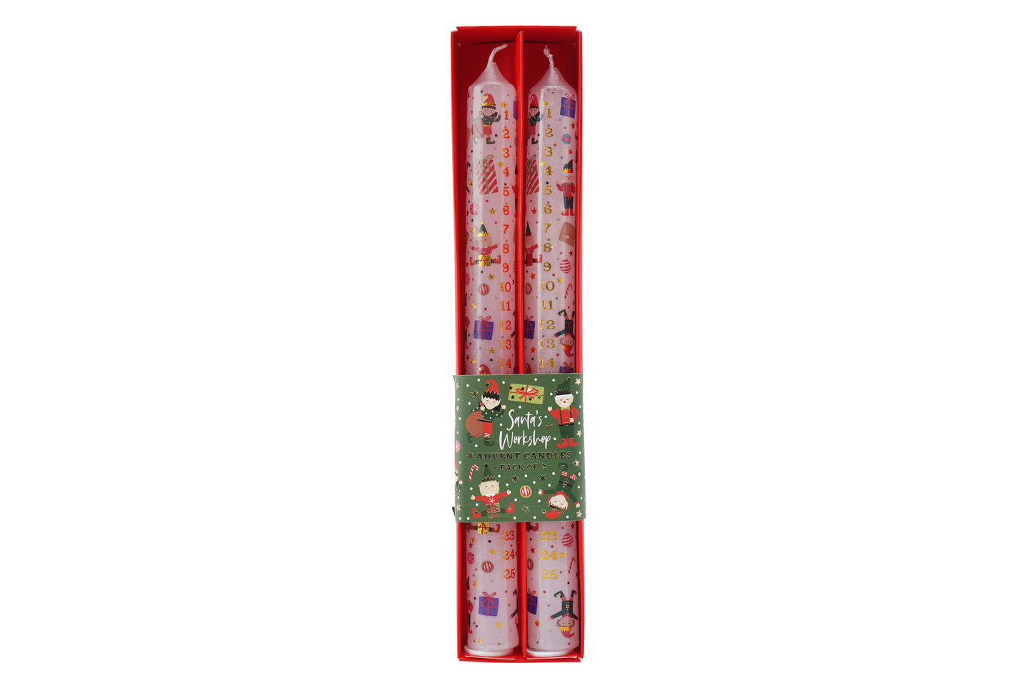 Christmas Santa's Workshop PK2 Advent Candles