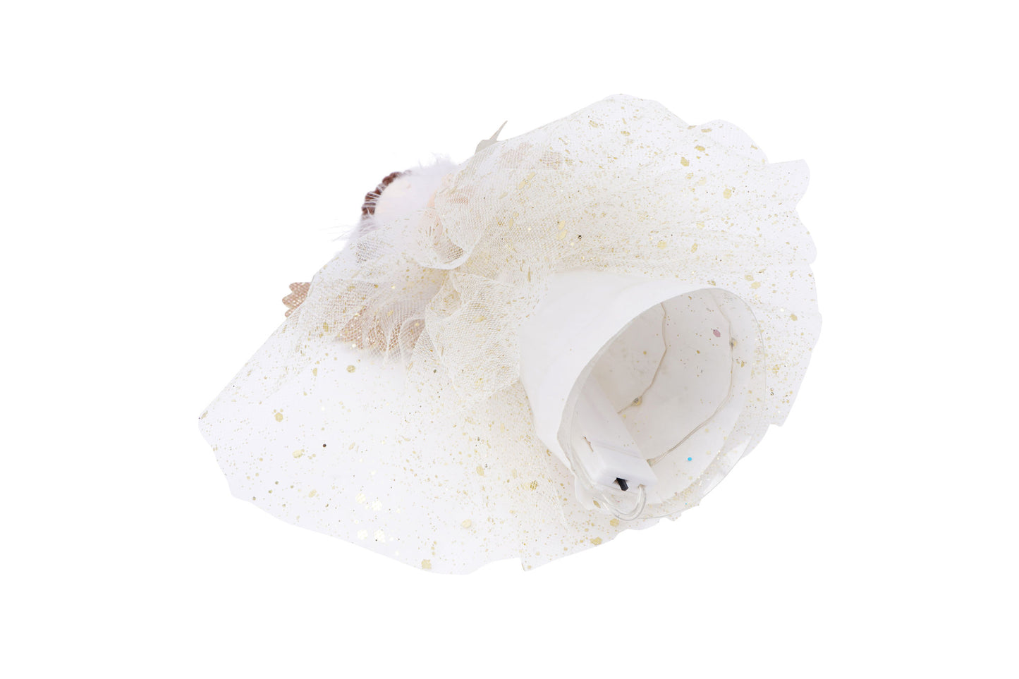 Gold Brunette Light Up Angel Decoration Tree Topper | Battery Powered | Size: 18cm | Christmas | Gift For Home