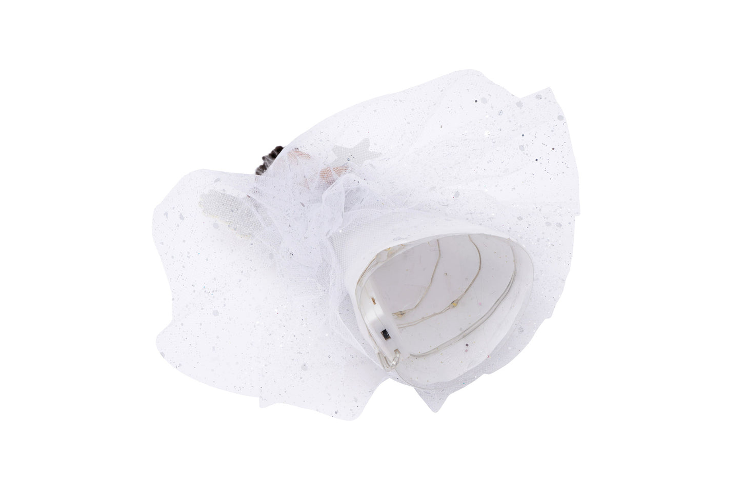 Silver Dark Haired Light Up Tree Topper Angel Decoration | Battery Powered | Size: 18cm | Christmas | Gift For Home