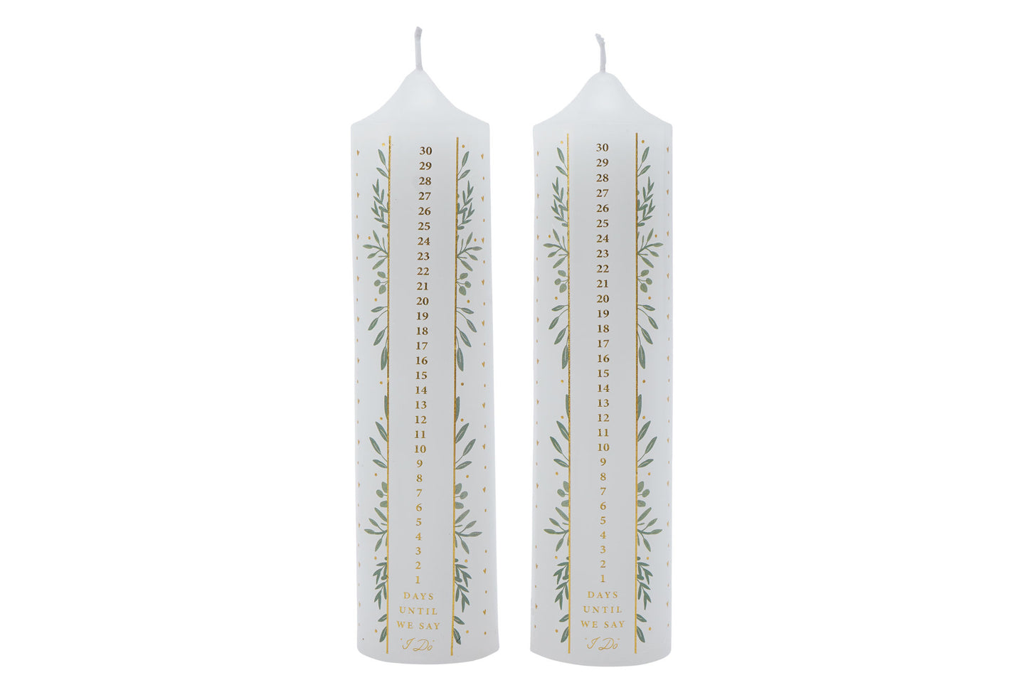 Wedding Countdown Pillar Candles | We Do | Pack of 2 | Love Engagement | 30 Day Countdown | Gift For Them