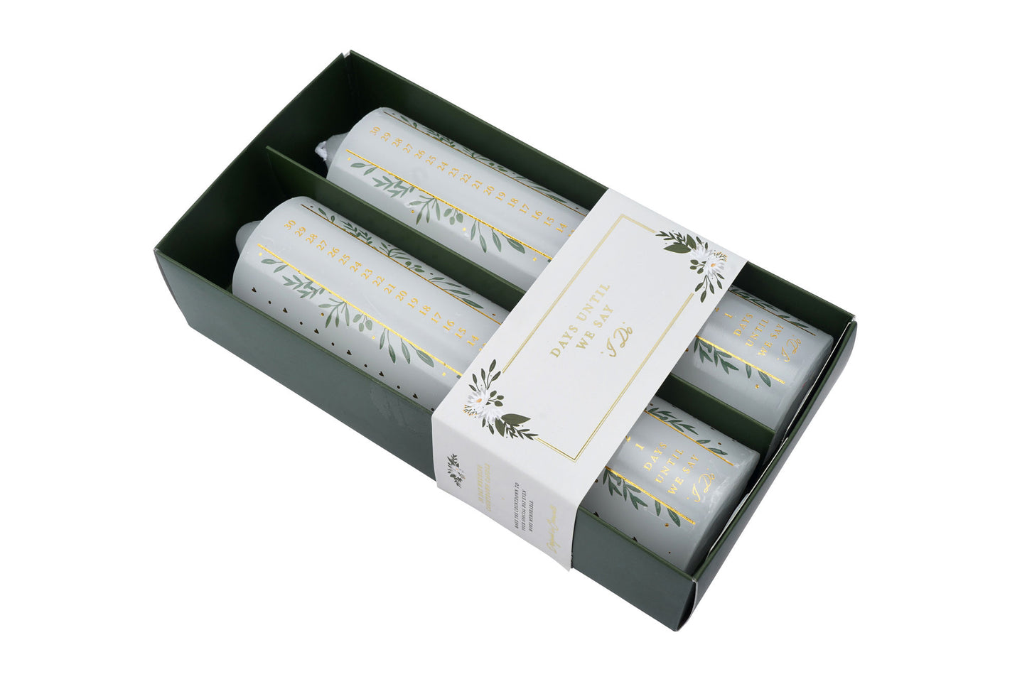 Wedding Countdown Pillar Candles | We Do | Pack of 2 | Love Engagement | 30 Day Countdown | Gift For Them
