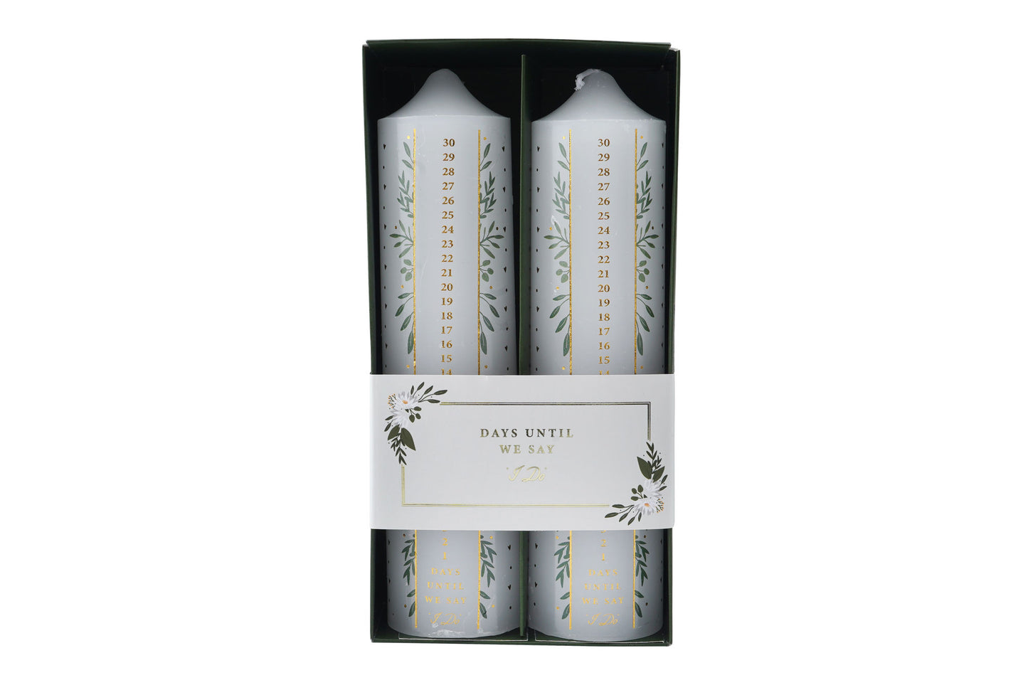 Wedding Countdown Pillar Candles | We Do | Pack of 2 | Love Engagement | 30 Day Countdown | Gift For Them
