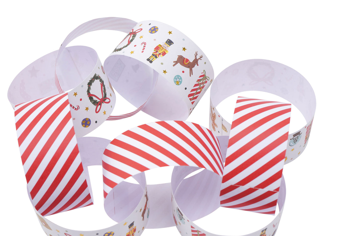 Twas The Night Before Christmas 100 Paper Chains | Length: 5m | Red White | Christmas Decoration | Gift For Home & Christmas