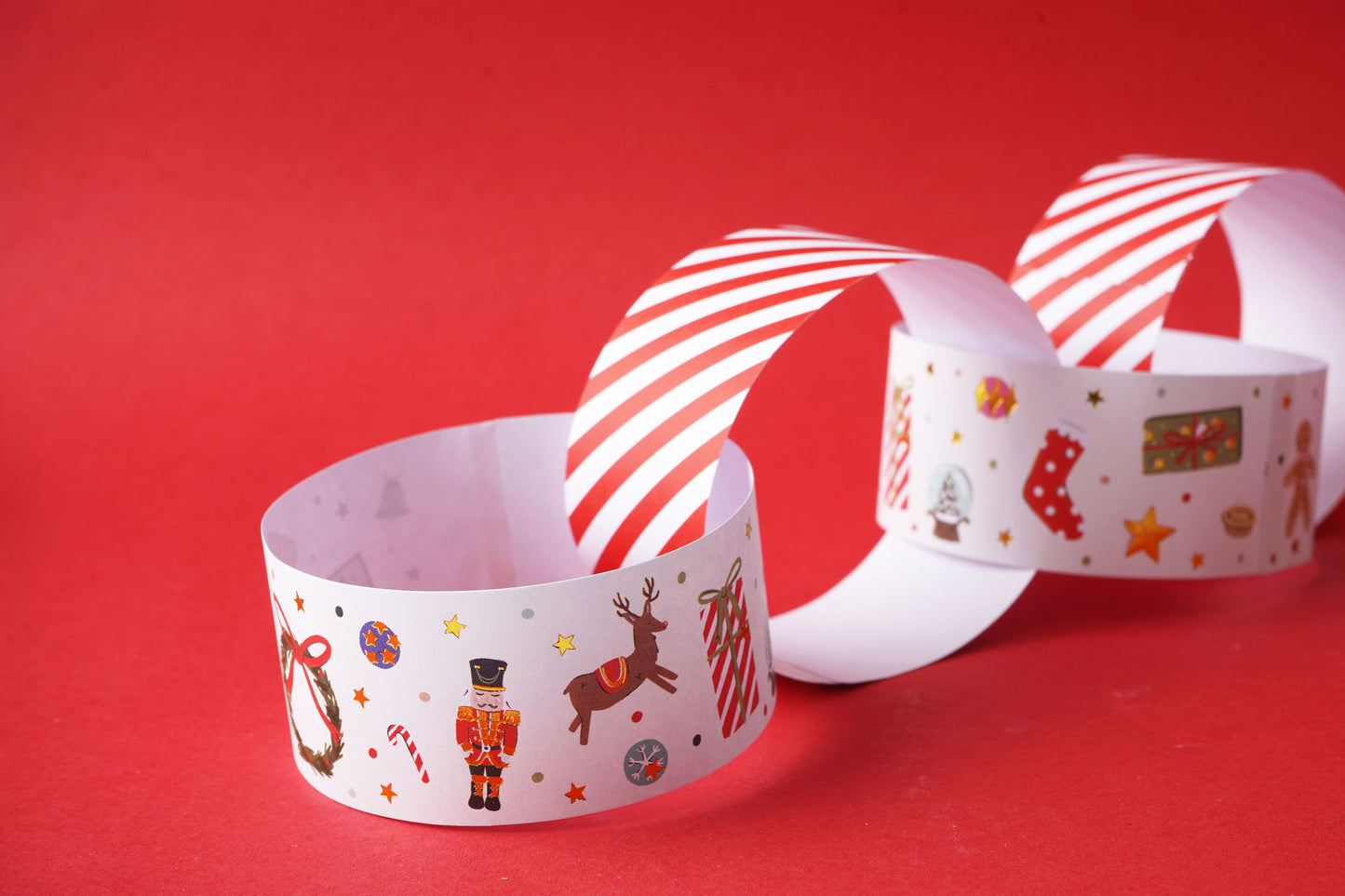 Twas The Night Before Christmas 100 Paper Chains | Length: 5m | Red White | Christmas Decoration | Gift For Home & Christmas