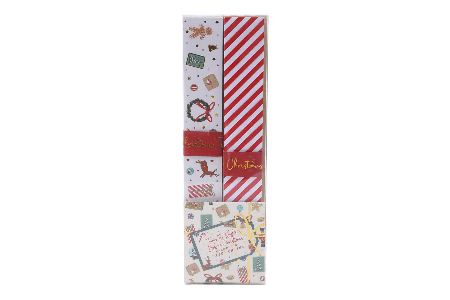 Twas The Night Before Christmas 100 Paper Chains | Length: 5m | Red White | Christmas Decoration | Gift For Home & Christmas