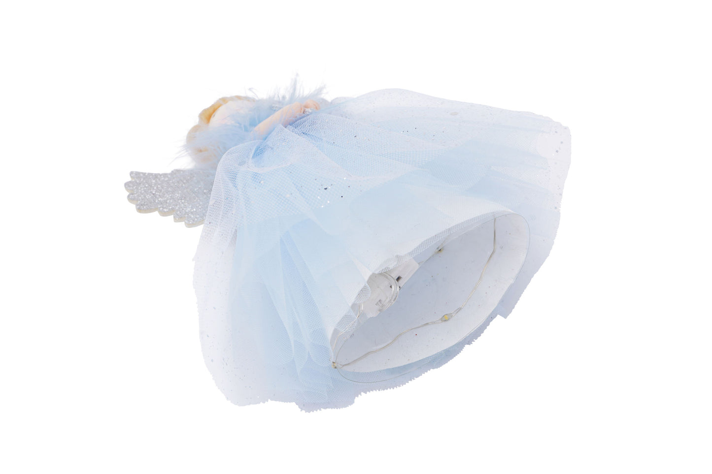 Blue Snow Fairy Light Up Angel Tree Topper | Battery Powered | Size: 18cm | Christmas | Gift For Home