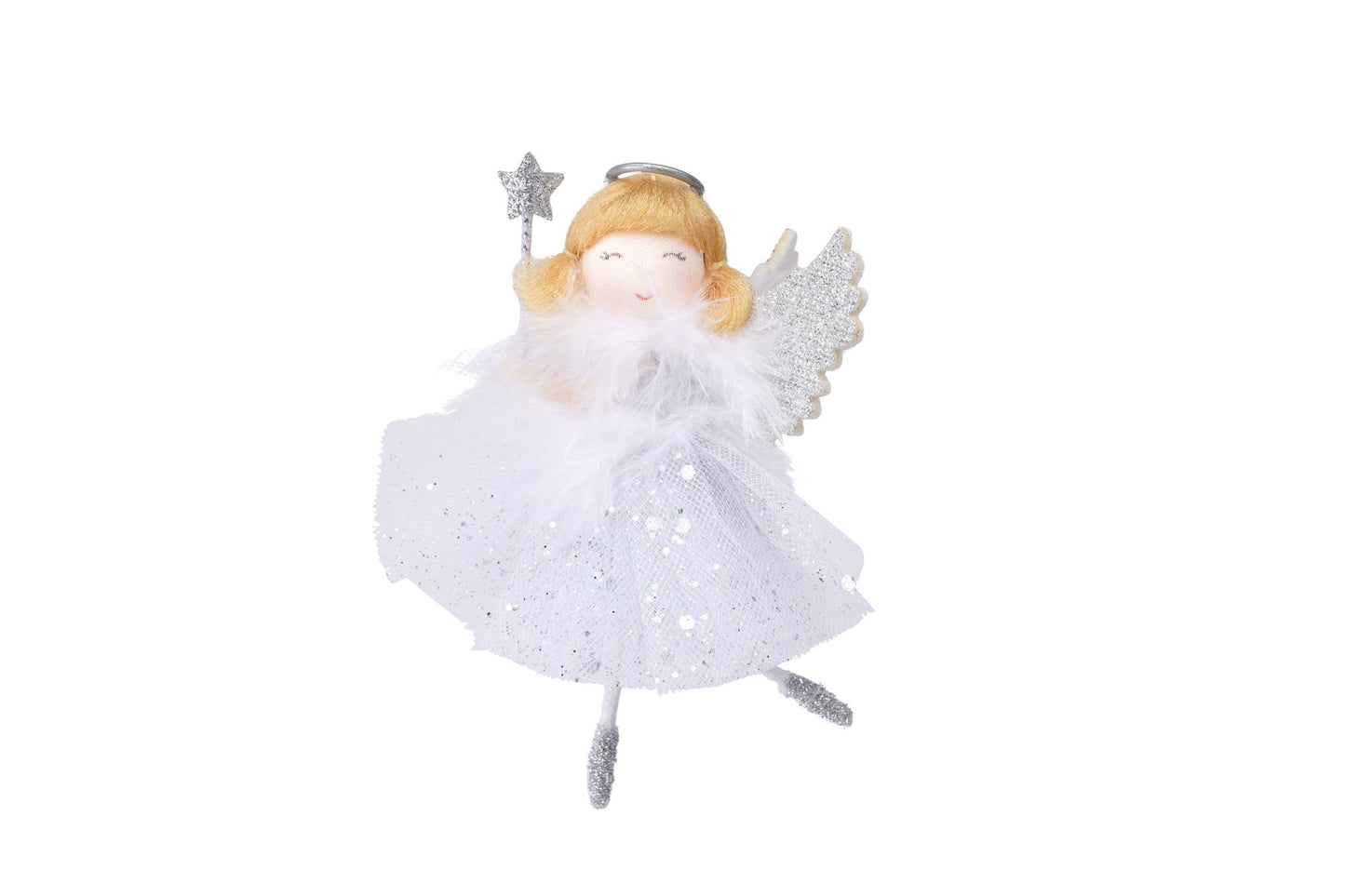 Silver Light Haired Angel Hanging Decoration