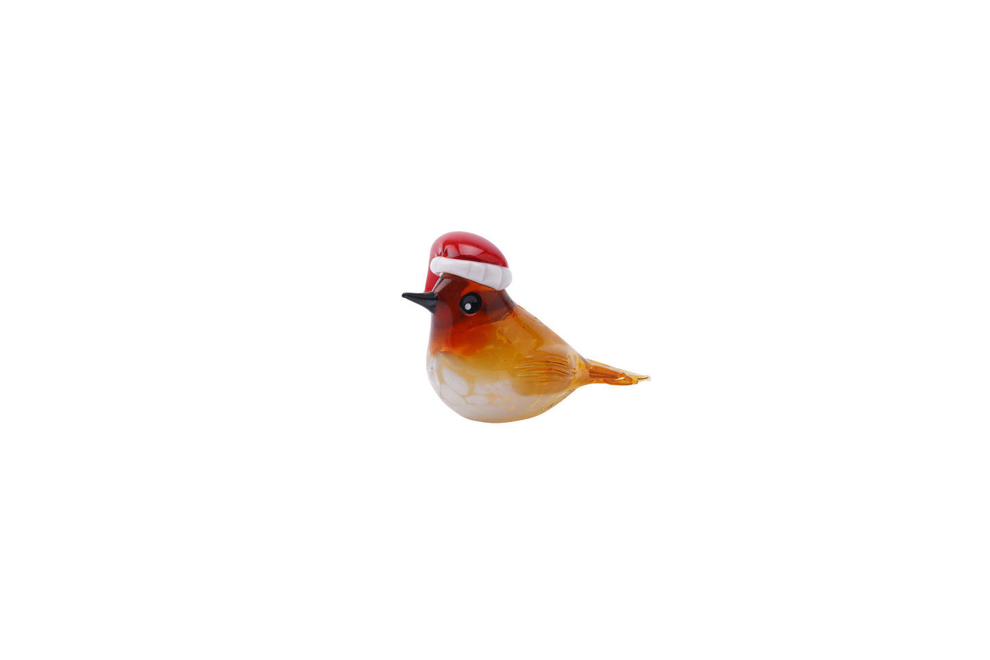 Glass Festive Santa Hat Robin Figurine In Gift Box β’ Decoration β’ Ornament β’ Collectable β’ Gift For Home β’ Home Decor β’ Christmas
