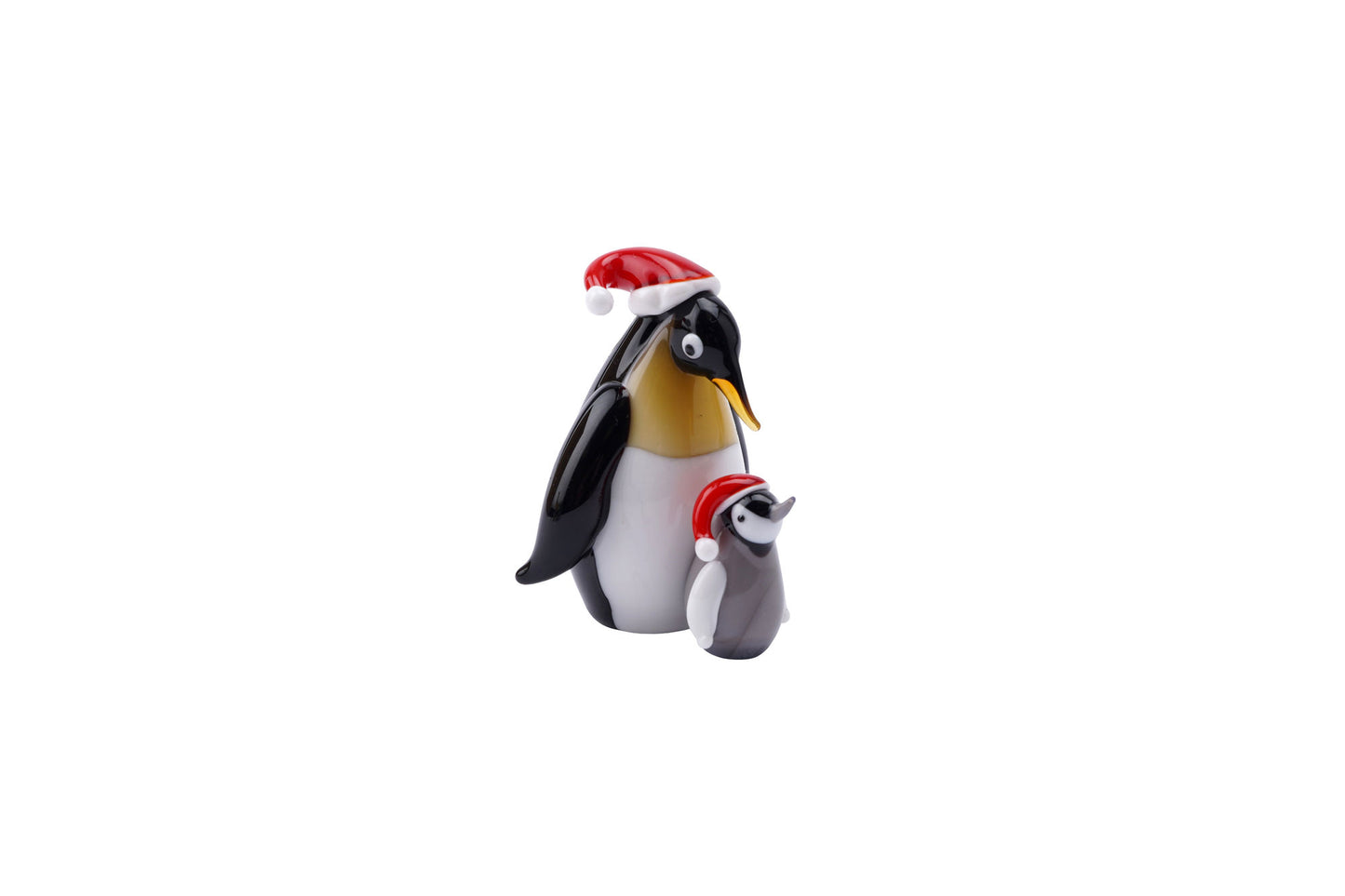 Glass Festive Penguin Family Decoration