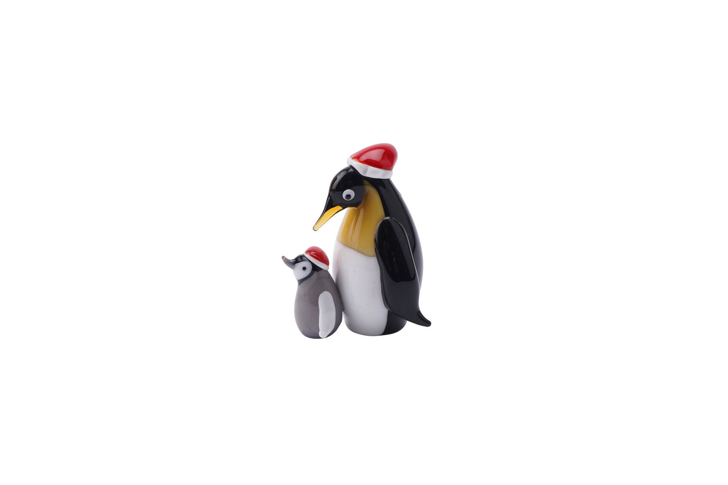 Glass Festive Penguin Family Decoration