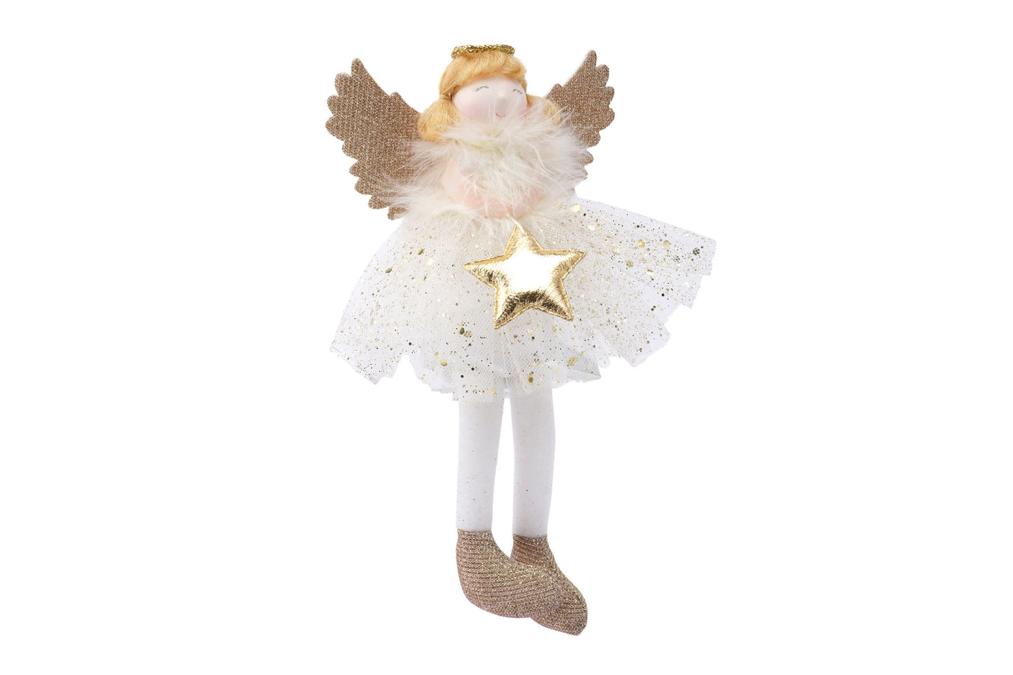 Christmas Gold Angel Light Up Shelf Sitter