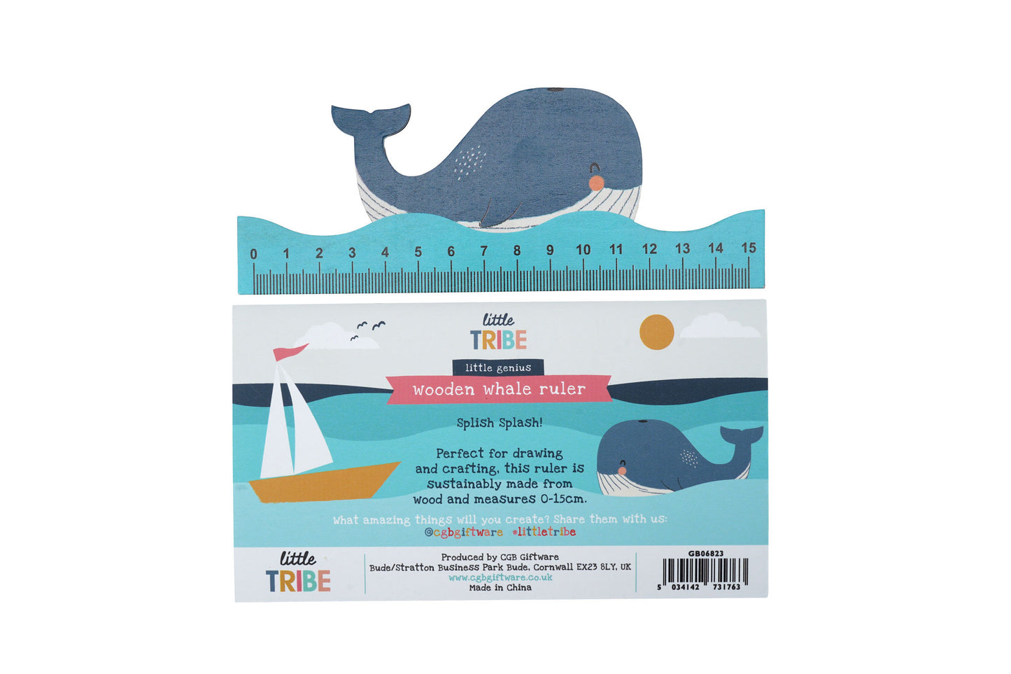 Wooden Whale 15cm Ruler • Stationary • Back To School • Gift For Children
