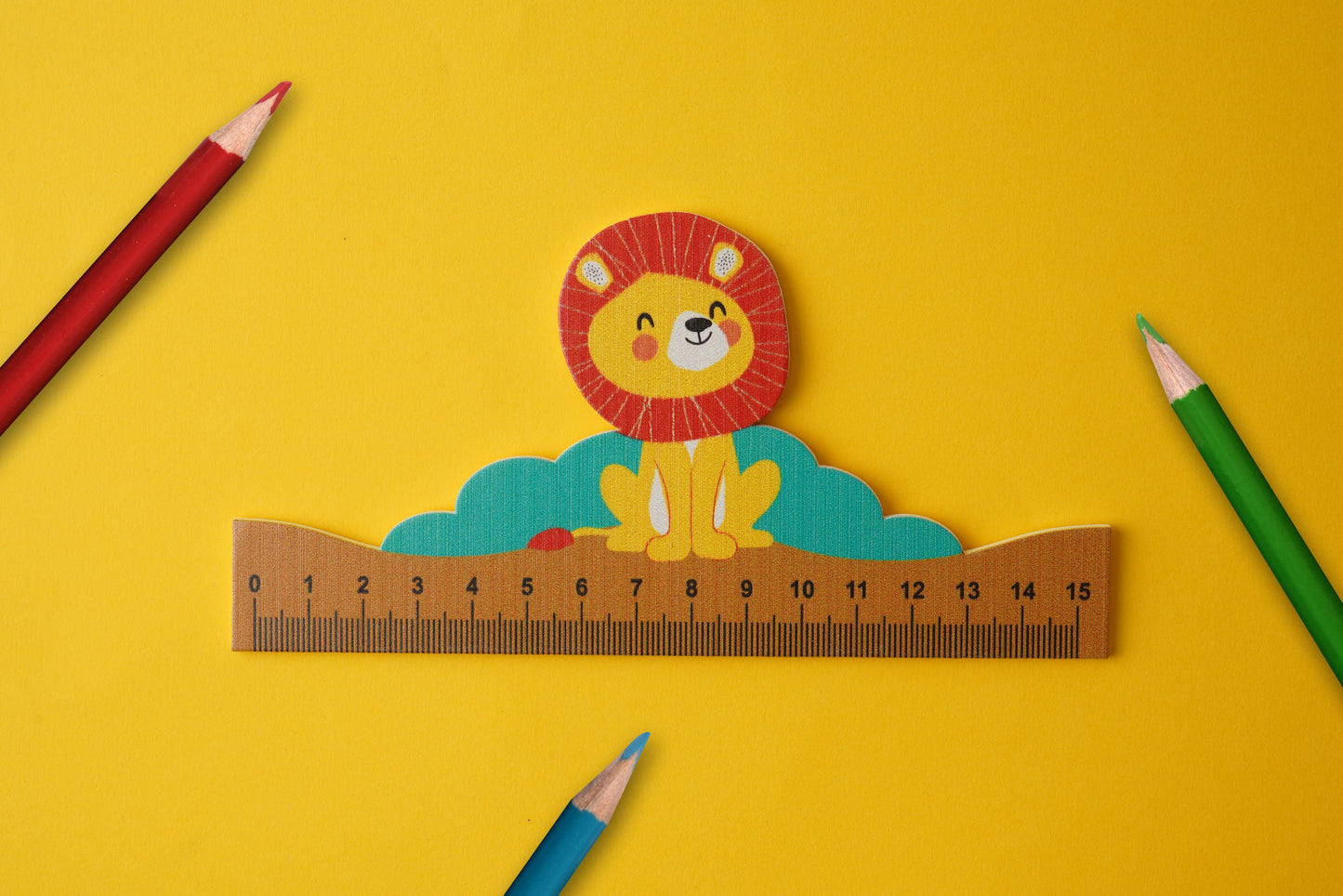 Wooden Lion 15cm Ruler • Stationary • Back To School • Gift For Children