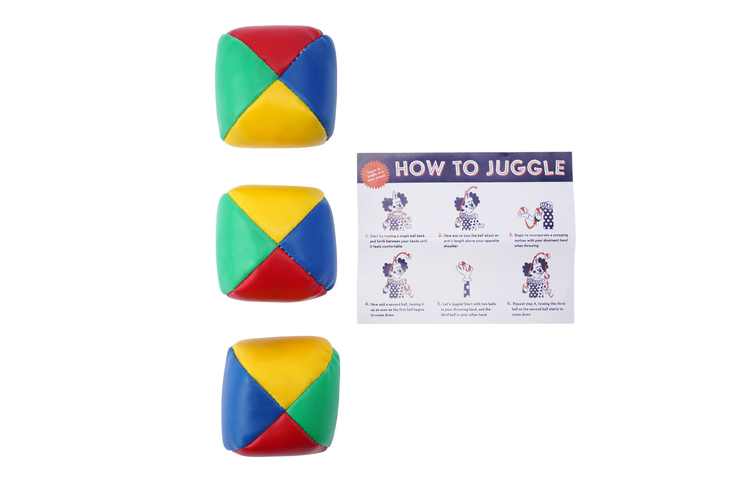 Set of 3 Juggling Balls | Beginners Professional | Circus Play Time | Multi-coloured | Gift Boxed | Aged 3+ Years