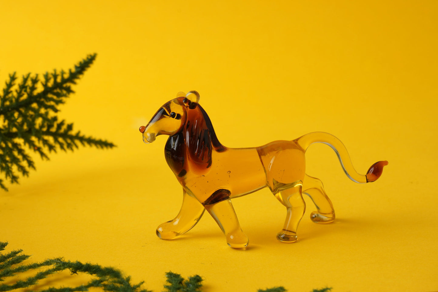 Artisan Glass Lion Figurine