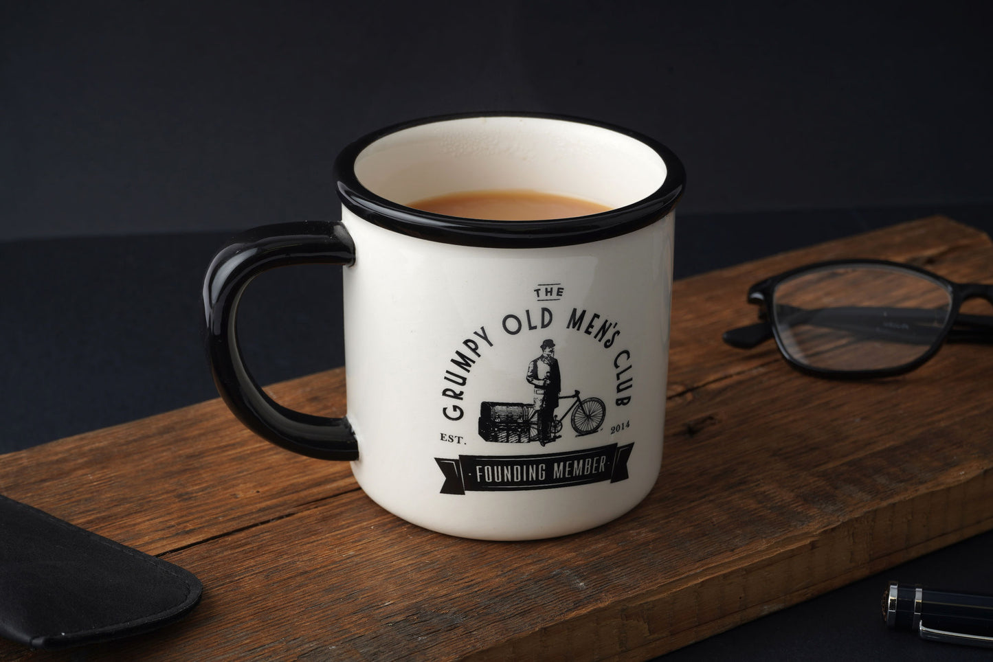 Grumpy Old Men’s Club Stoneware Mug • Black and White • Men's • Gift Box • Mug Tea Coffee • Kitchen Home Accessory • Gift For Him